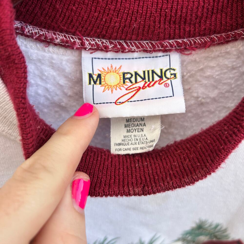 Vtg Morning Sun Birdhouse Cute Sweatshirt Size Medium - Picture 3 of 5